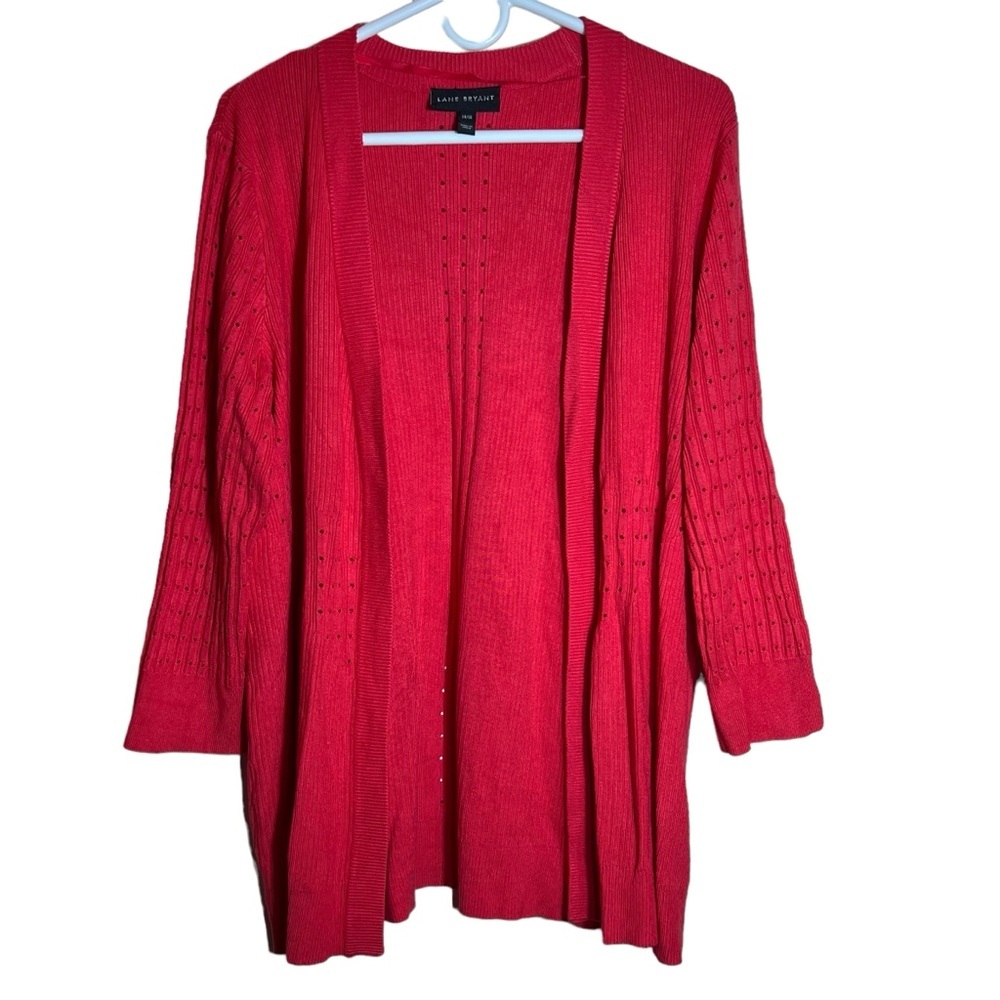 Lane Bryant Coral Open Front Cardigan, Size 14/16, NWOT